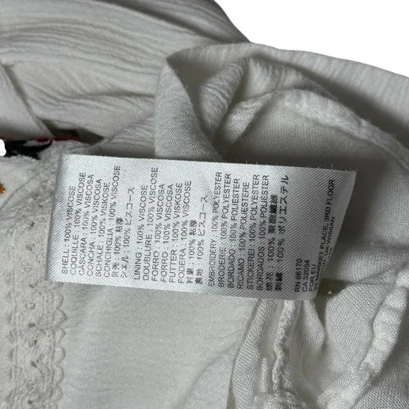 Free People Pasadena Embroidered Mini Dress Long Sleeve Romantic Small - Picture 11 of 12